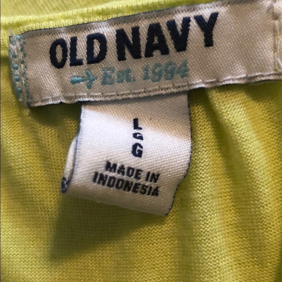 ❤️ 2 Items for $10. Old Navy Shirt/Top Size Large Lime Green - Picture 5 of 5